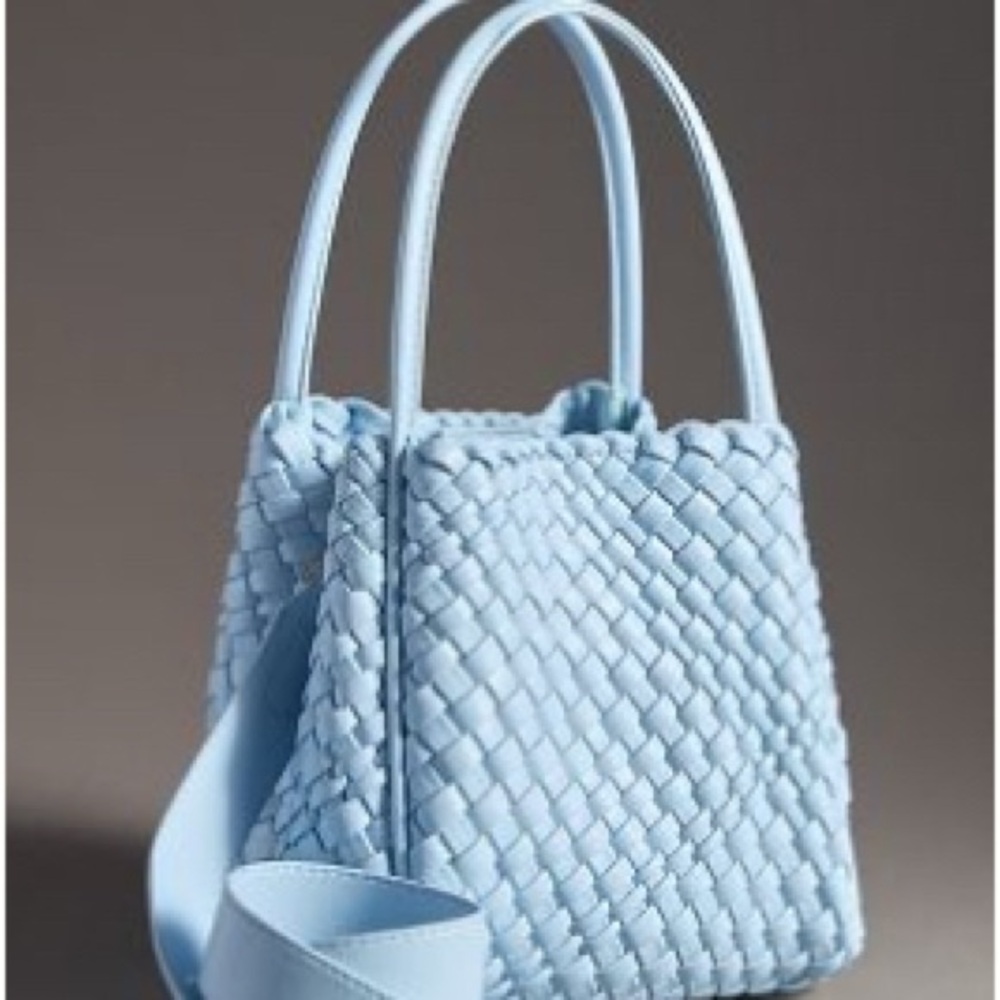 Elegant Blue Woven Tote Bag
